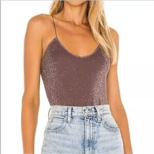 Intimately Free People Brown Shimmer Seamless Brami Cami Crop Top M/L